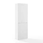 Crosley 78" Stanton Ensemble meuble de bar 2 pièces blanc : style ferme traditionnel avec étagères réglables, porte-verres