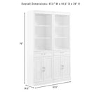 Crosley 78" Stanton Ensemble meuble de bar 2 pièces blanc : style ferme traditionnel avec étagères réglables, porte-verres