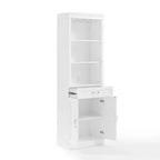 Crosley 78" Stanton Ensemble meuble de bar 2 pièces blanc : style ferme traditionnel avec étagères réglables, porte-verres