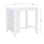 Table de comptoir Shelby en bois massif peu encombrante, blanc - Powell