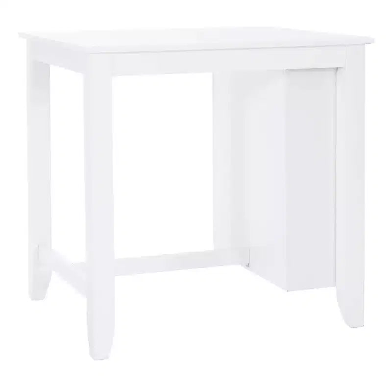 Table de comptoir Shelby en bois massif peu encombrante, blanc - Powell
