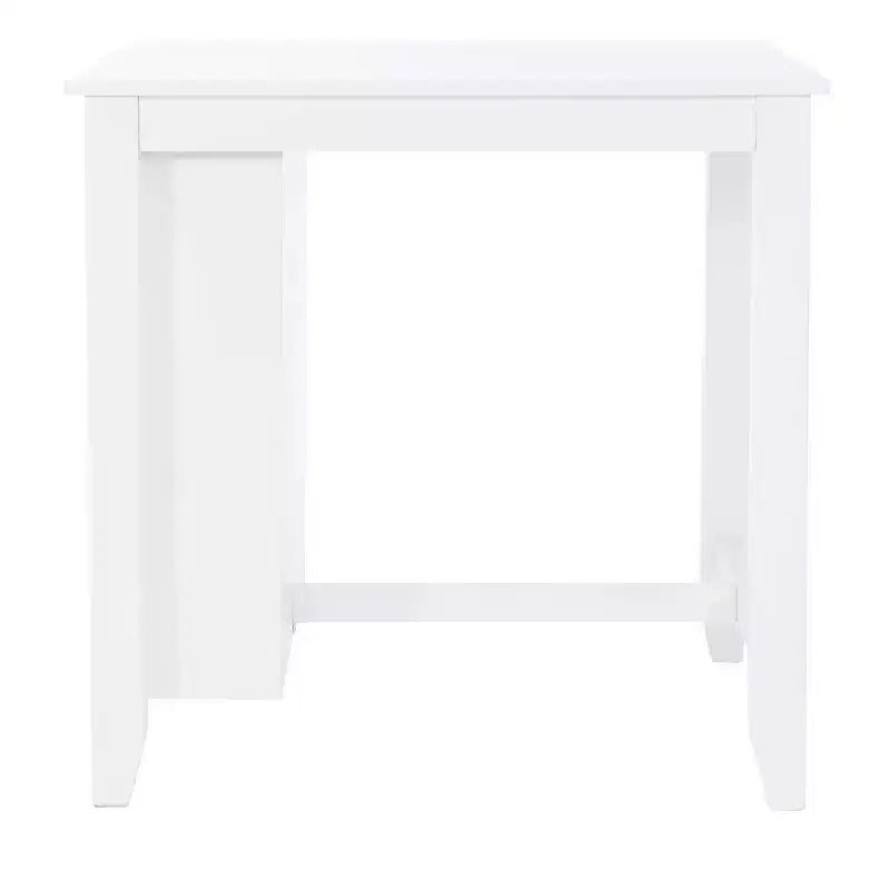 Table de comptoir Shelby en bois massif peu encombrante, blanc - Powell
