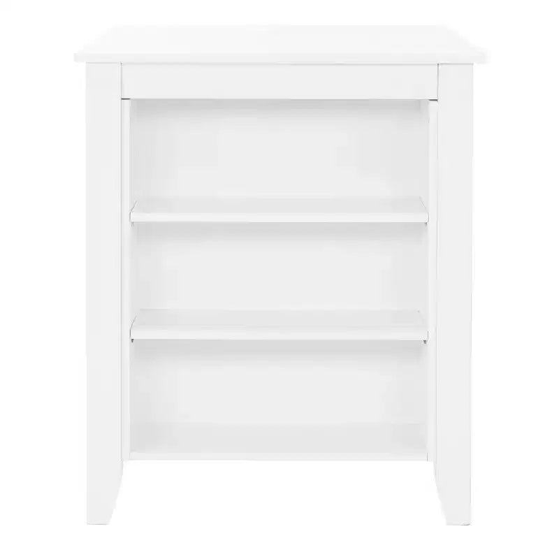 Table de comptoir Shelby en bois massif peu encombrante, blanc - Powell