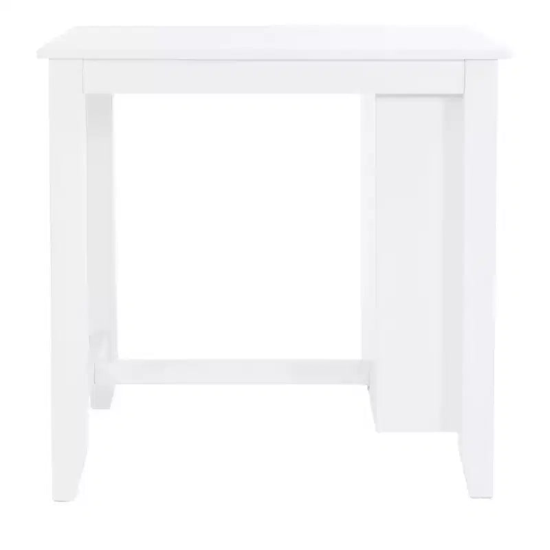 Table de comptoir Shelby en bois massif peu encombrante, blanc - Powell