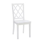 Ensemble de salle à manger 5 pièces en bois massif Harleau Blanc - Powell : Table rectangulaire, 4 chaises, style nautique