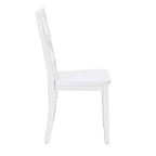 Ensemble de salle à manger 5 pièces en bois massif Harleau Blanc - Powell : Table rectangulaire, 4 chaises, style nautique