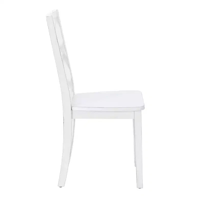 Ensemble de salle à manger 5 pièces en bois massif Harleau Blanc - Powell : Table rectangulaire, 4 chaises, style nautique