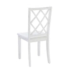 Ensemble de salle à manger 5 pièces en bois massif Harleau Blanc - Powell : Table rectangulaire, 4 chaises, style nautique
