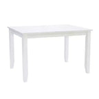 Ensemble de salle à manger 5 pièces en bois massif Harleau Blanc - Powell : Table rectangulaire, 4 chaises, style nautique