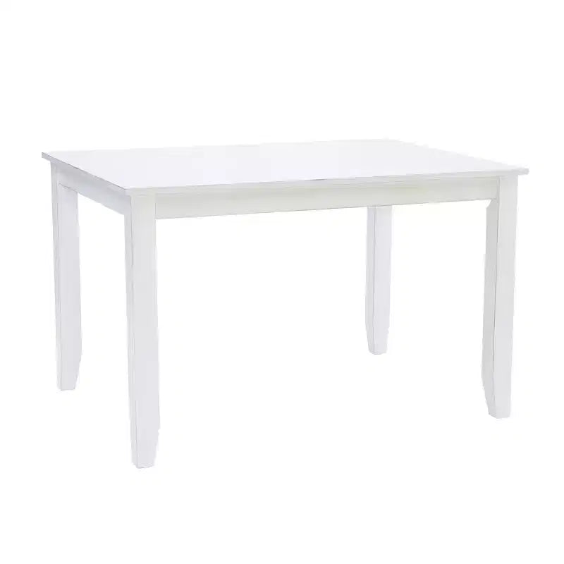 Ensemble de salle à manger 5 pièces en bois massif Harleau Blanc - Powell : Table rectangulaire, 4 chaises, style nautique