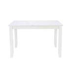 Ensemble de salle à manger 5 pièces en bois massif Harleau Blanc - Powell : Table rectangulaire, 4 chaises, style nautique