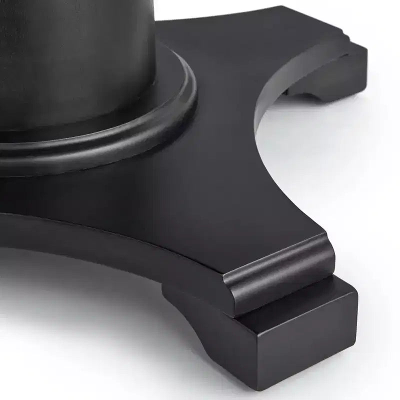 Table à manger ronde sur pied Buylateral Atwood 45 po, noir mat