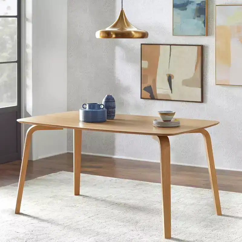 Table à manger rectangulaire Lifestorey Sigrid en chêne clair naturel