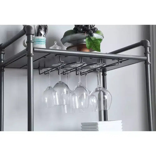 Porte-bouteilles Brantley 26" fini Chêne Antique et Gris Sable - Acme Furniture