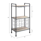 Porte-bouteilles Brantley 26" fini Chêne Antique et Gris Sable - Acme Furniture