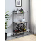 Porte-bouteilles Brantley 26" fini Chêne Antique et Gris Sable - Acme Furniture