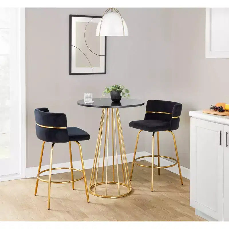 Table de comptoir LumiSource Canary en MDF or/noir