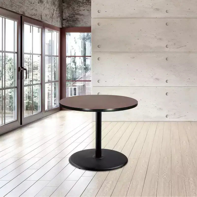 Table à manger ronde 30 po Hampden Furnishings, collection Bennet, noir/acajou