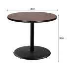 Table à manger ronde 30 po Hampden Furnishings, collection Bennet, noir/acajou