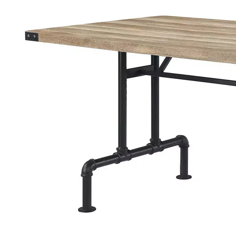 Tables de salle à manger Edina 64 po chêne et noir sablé - Acme Furniture