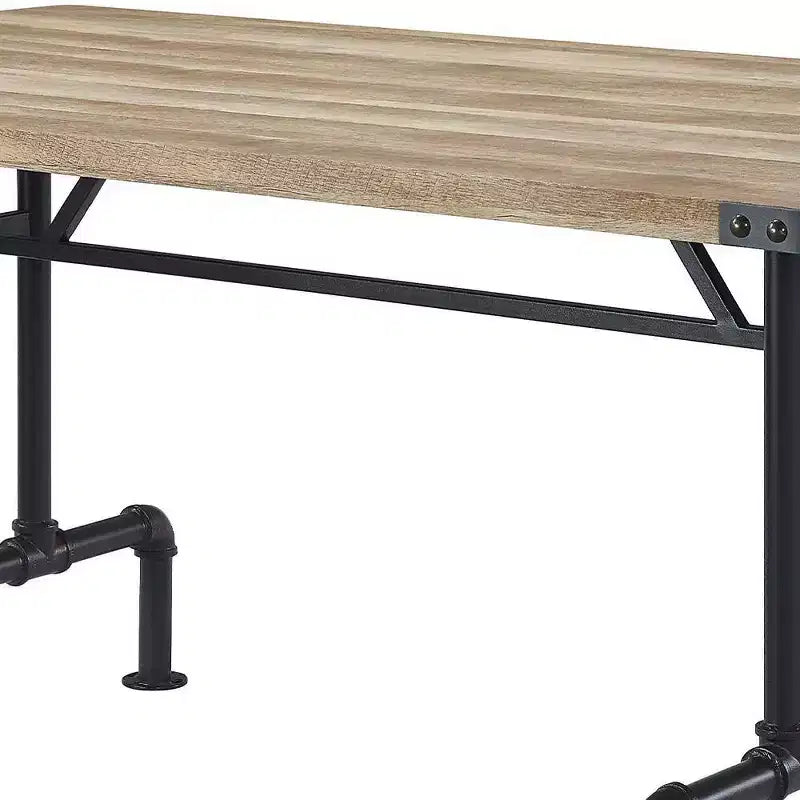Tables de salle à manger Edina 64 po chêne et noir sablé - Acme Furniture