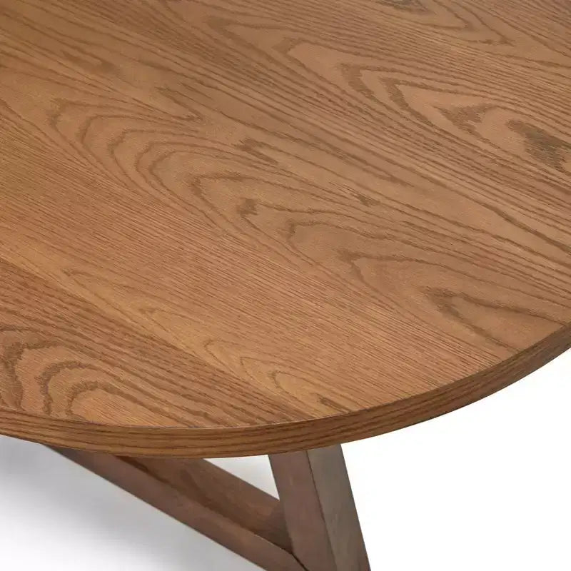 Lifestorey Valissa Table à manger ovale moderne sur tréteaux Noyer