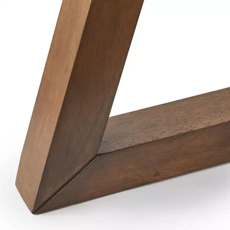 Lifestorey Valissa Table à manger ovale moderne sur tréteaux Noyer