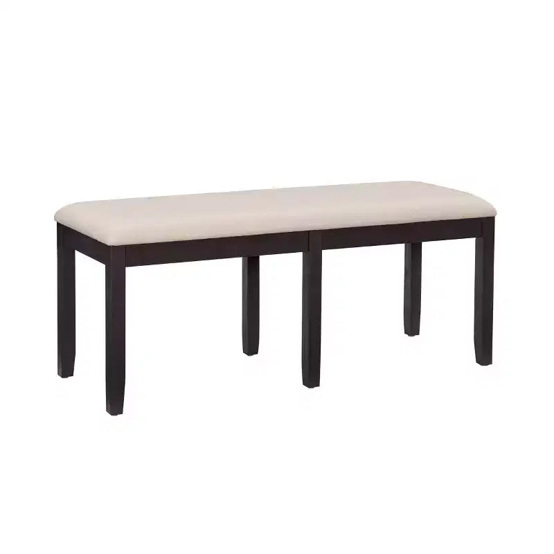 Ensemble de salle à manger 6 pièces Jordan, chaises et banc rembourrés, Charbon foncé - Linon