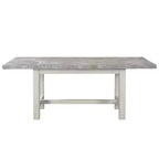 Ensemble de salle à manger 7 pièces Canova Blanc vieilli - Steve Silver Co. : Chaises en velours gris, Table rectangulaire
