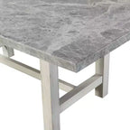 Ensemble de salle à manger 7 pièces Canova Blanc vieilli - Steve Silver Co. : Chaises en velours gris, Table rectangulaire