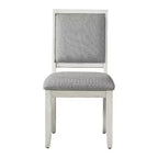 Ensemble de salle à manger 7 pièces Canova Blanc vieilli - Steve Silver Co. : Chaises en velours gris, Table rectangulaire