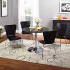 Buylateral Ensemble de salle à manger rond 5 pièces Hillsboro peu encombrant de 35,4 po avec chaises empilables noir