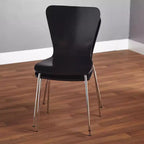 Buylateral Ensemble de salle à manger rond 5 pièces Hillsboro peu encombrant de 35,4 po avec chaises empilables noir