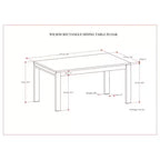 Table à manger rectangulaire Saige en placage de chêne WyndenHall : Bois massif, 6 places, pieds droits