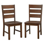 Ensemble de salle à manger Buylateral Mandeville 6 pièces en bois massif à bords bruts avec banc, marron : bois d'hévéa, chaises à dossier ajouré
