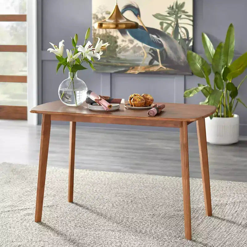 Table à manger rectangulaire Buylateral Nettie de style Mid-Century Modern, fini noyer