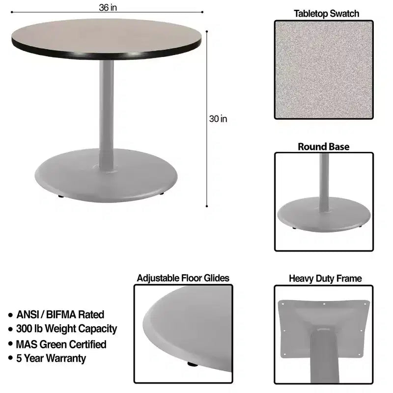 Table à manger ronde 30 po Bennet Collection, Hampden Furnishings, gris/nébuleuse grise