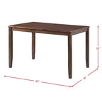 Ensemble de salle à manger Alexa 7 pièces Cerise Marron - Picket House Furnishings : Table rectangulaire, 6 chaises en bois, Finition laquée