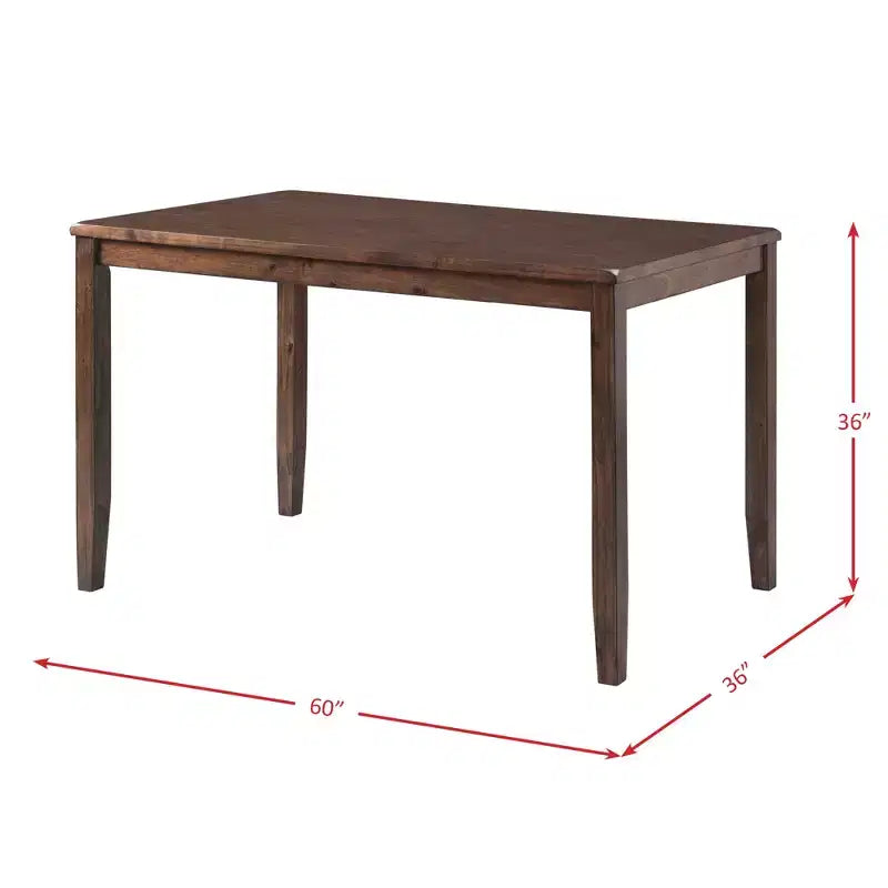 Ensemble de salle à manger Alexa 7 pièces Cerise Marron - Picket House Furnishings : Table rectangulaire, 6 chaises en bois, Finition laquée