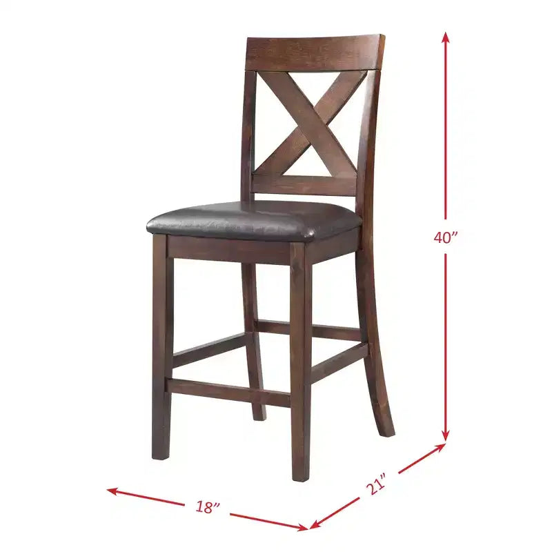 Ensemble de salle à manger Alexa 7 pièces Cerise Marron - Picket House Furnishings : Table rectangulaire, 6 chaises en bois, Finition laquée