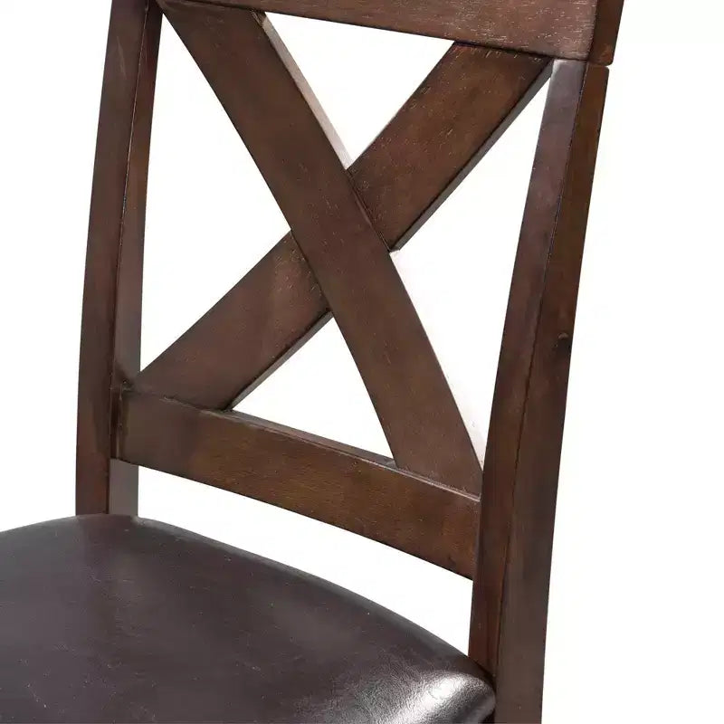 Ensemble de salle à manger Alexa 7 pièces Cerise Marron - Picket House Furnishings : Table rectangulaire, 6 chaises en bois, Finition laquée