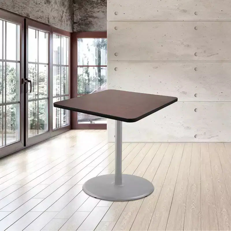 Table à manger carrée Hampden Furnishings, collection Bennet, 36 po, gris/acajou