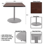 Table à manger carrée Hampden Furnishings, collection Bennet, 36 po, gris/acajou