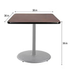 Table à manger carrée Hampden Furnishings, collection Bennet, 36 po, gris/acajou