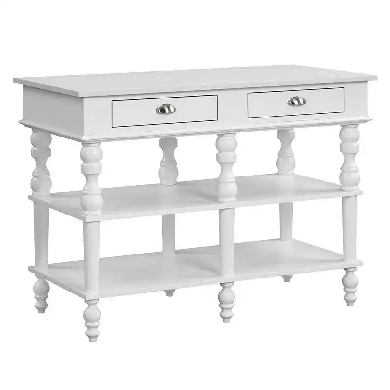 Acme Furniture Îlot de cuisine Rorratt plateau marbre/finition blanc