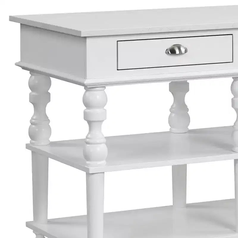 Acme Furniture Îlot de cuisine Rorratt plateau marbre/finition blanc