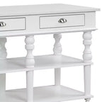 Acme Furniture Îlot de cuisine Rorratt plateau marbre/finition blanc