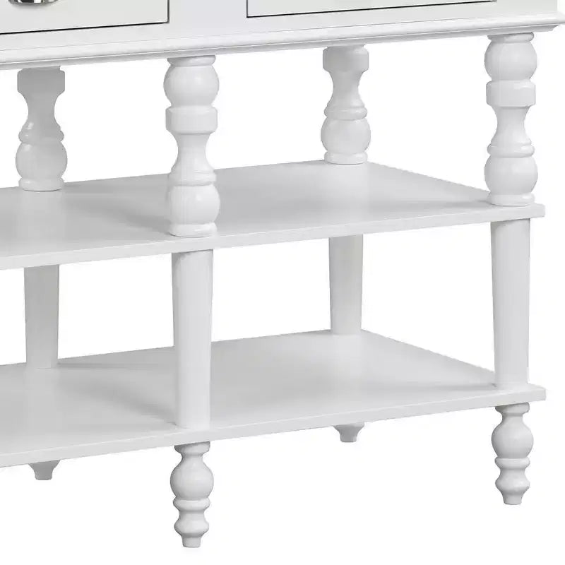 Acme Furniture Îlot de cuisine Rorratt plateau marbre/finition blanc