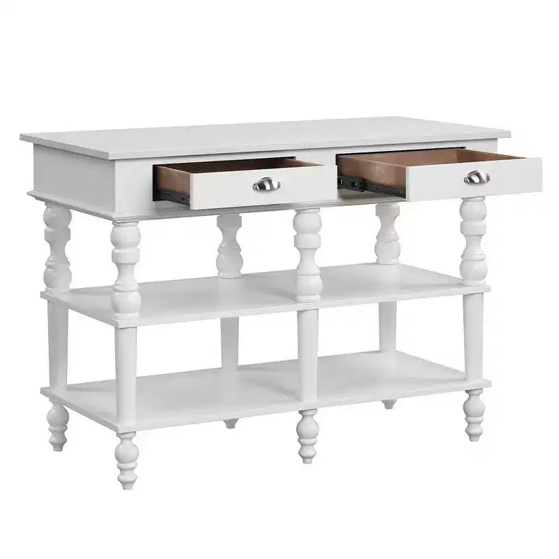 Acme Furniture Îlot de cuisine Rorratt plateau marbre/finition blanc