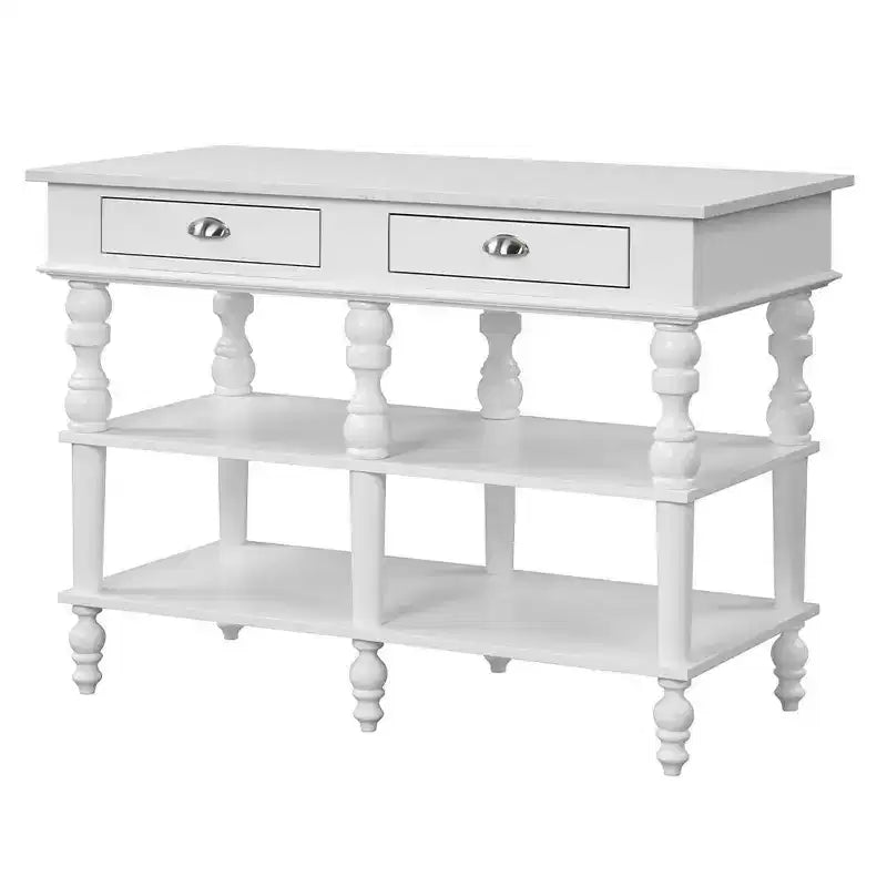 Acme Furniture Îlot de cuisine Rorratt plateau marbre/finition blanc